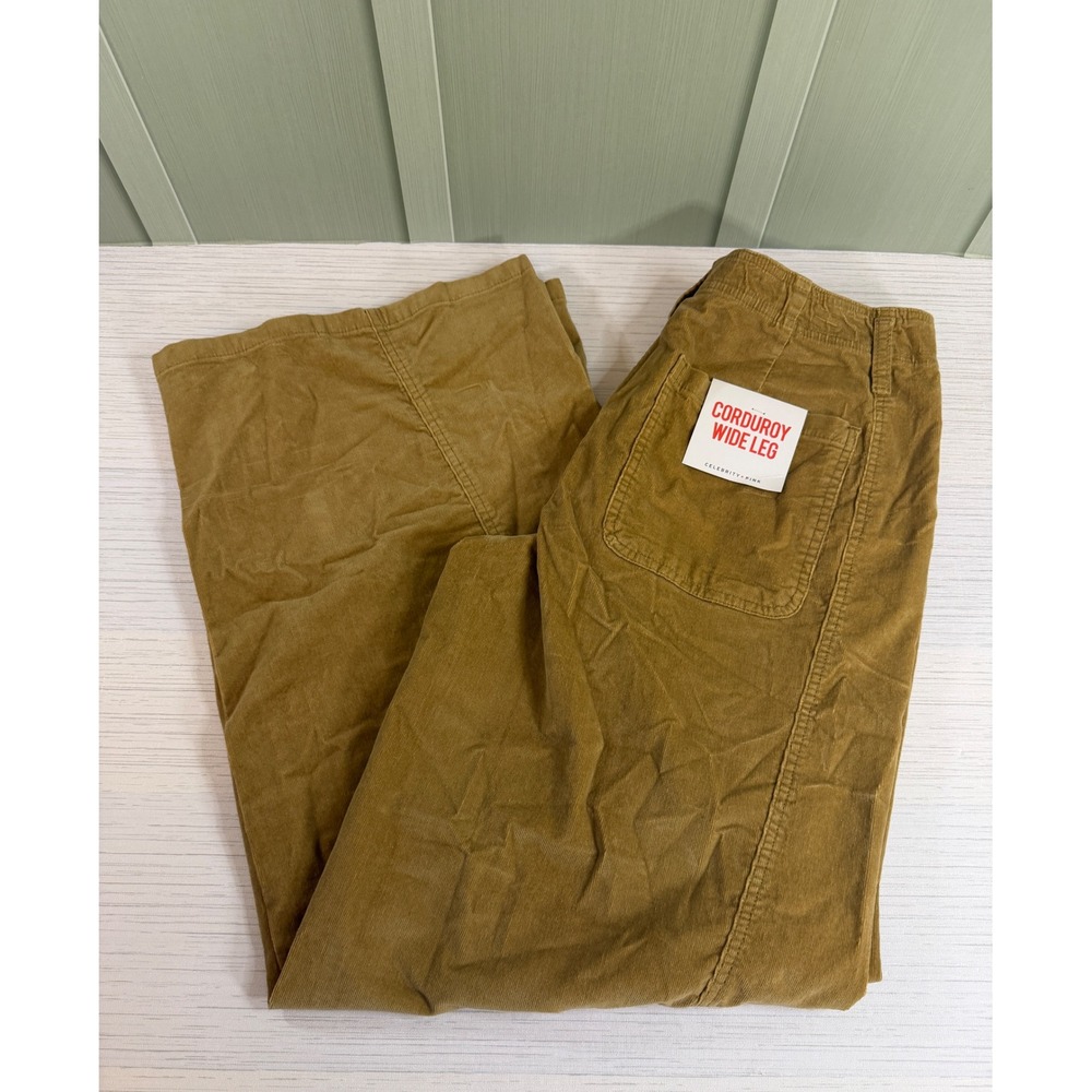 Celebrity Pink Women 11/30 Corduroy Wide Leg Pants Camel Tan High Rise NWT